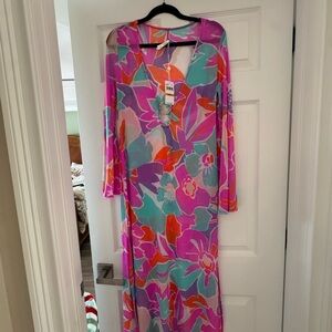 Trina Turk Multicolor Floral Maxi Dress Cover Up